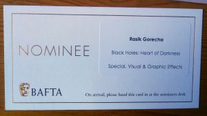 BAFTA_Invite Bafta Craft Award Nomination 2022, BBC Universe, Blackholes: Heart of Darkness