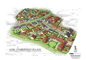 Hand outlined over CG render