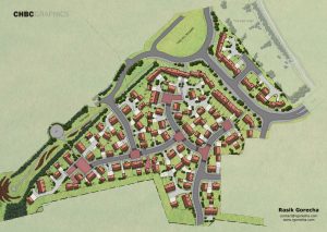 Coloured Hand-Drawn Site Plan