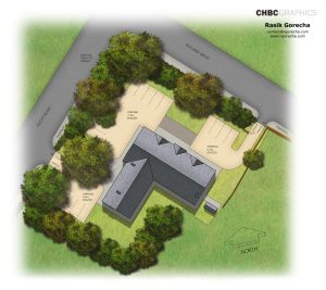Coloured CAD Site Plan